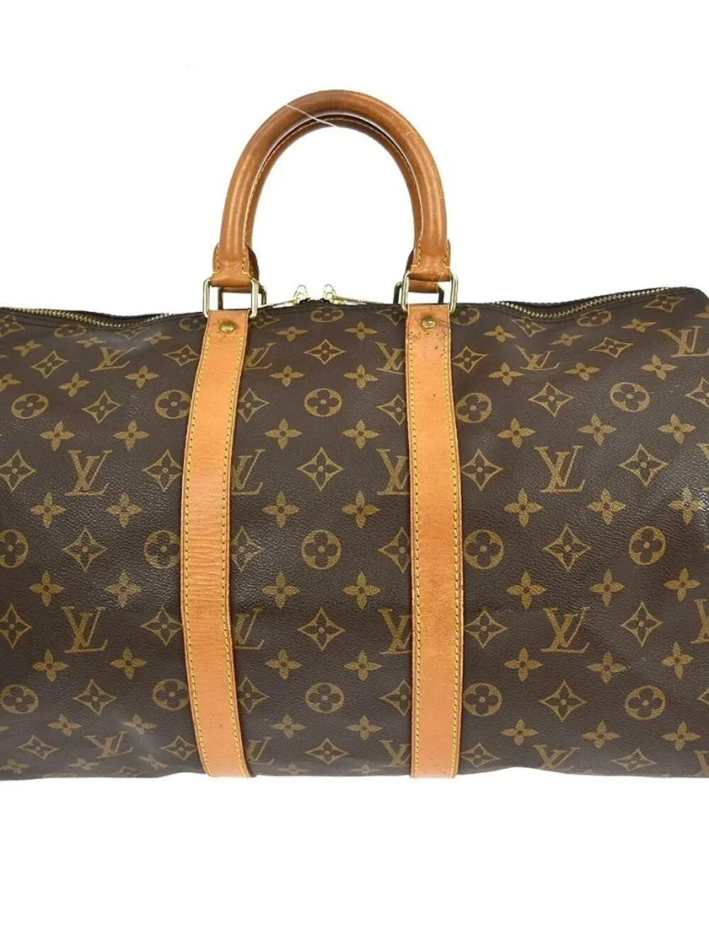 Best02 LOUIS VUITTON KEEPALL 45 DUFFLE HANDBAG MONOGRAM